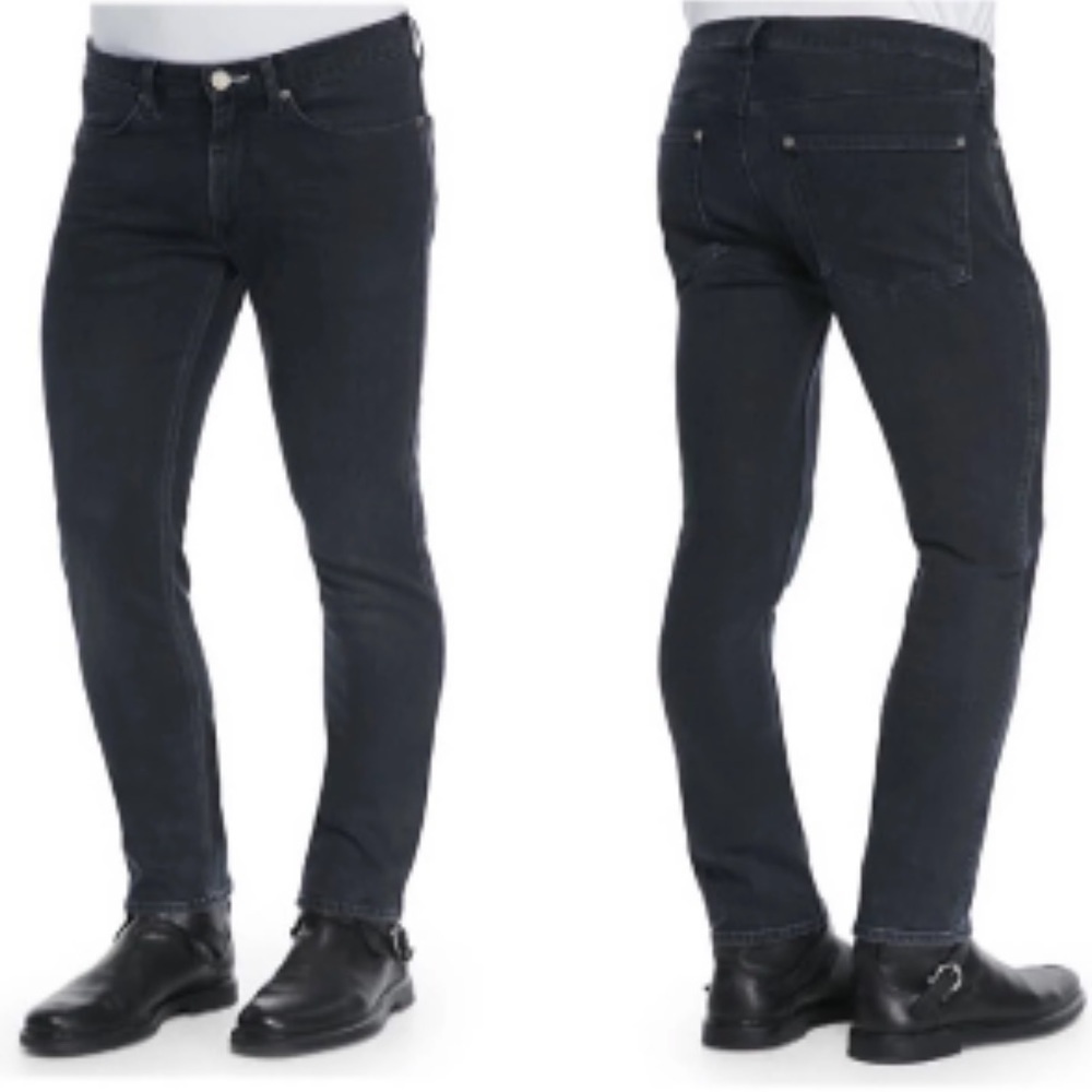 ACME Max Man Ray Skinny Denim Jeans Dark Blue Wash low rise size 29 x 32 (6900)